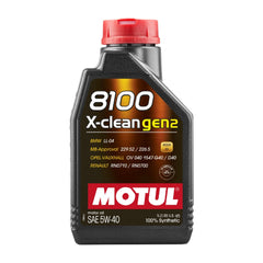 Motul 8100 X-Clean Gen2 5W-40 - 100% Synthetic Performance Engine Oil